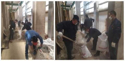 盛世公司黨支部組織黨員及積極分子義務勞動，助力窯頭煙道清灰工作